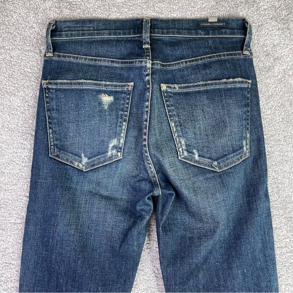 Citizens of Humanity Rocket Jeans Women's 25 Blue Skinny High Rise Dark Denim - Picture 4 of 13